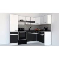 Bucatarie de Colt GENA NEW 2 DR. 140-250, Fara Corp de Cuptor, Alb / Gri